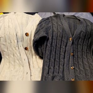 Cable knit cardigans thigh length